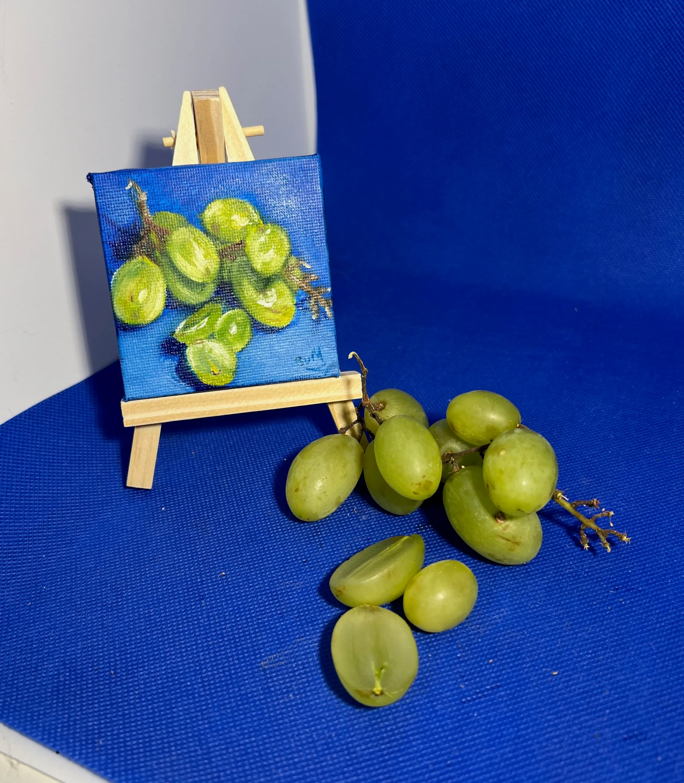 Grapes — original miniature oil painting on canvas