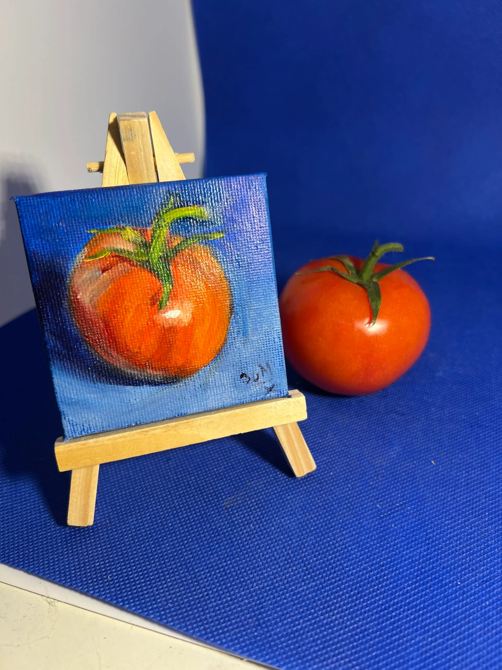Tomato — original miniature oil painting on canvas