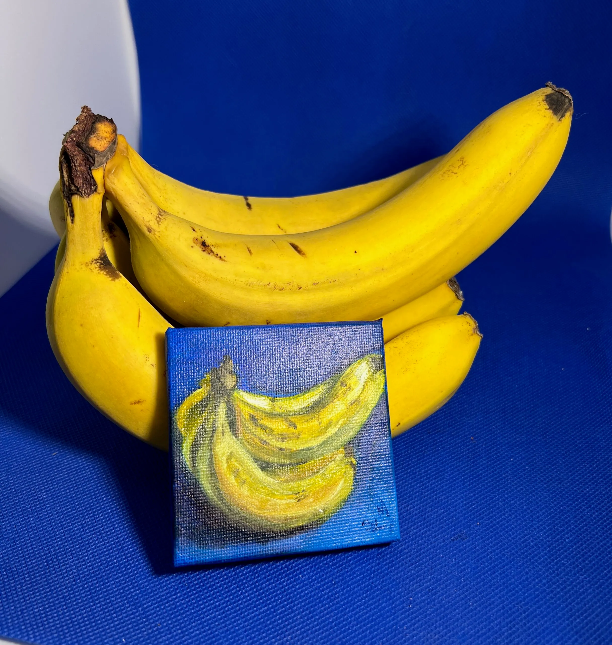 Bananas — original miniature oil painting on canvas