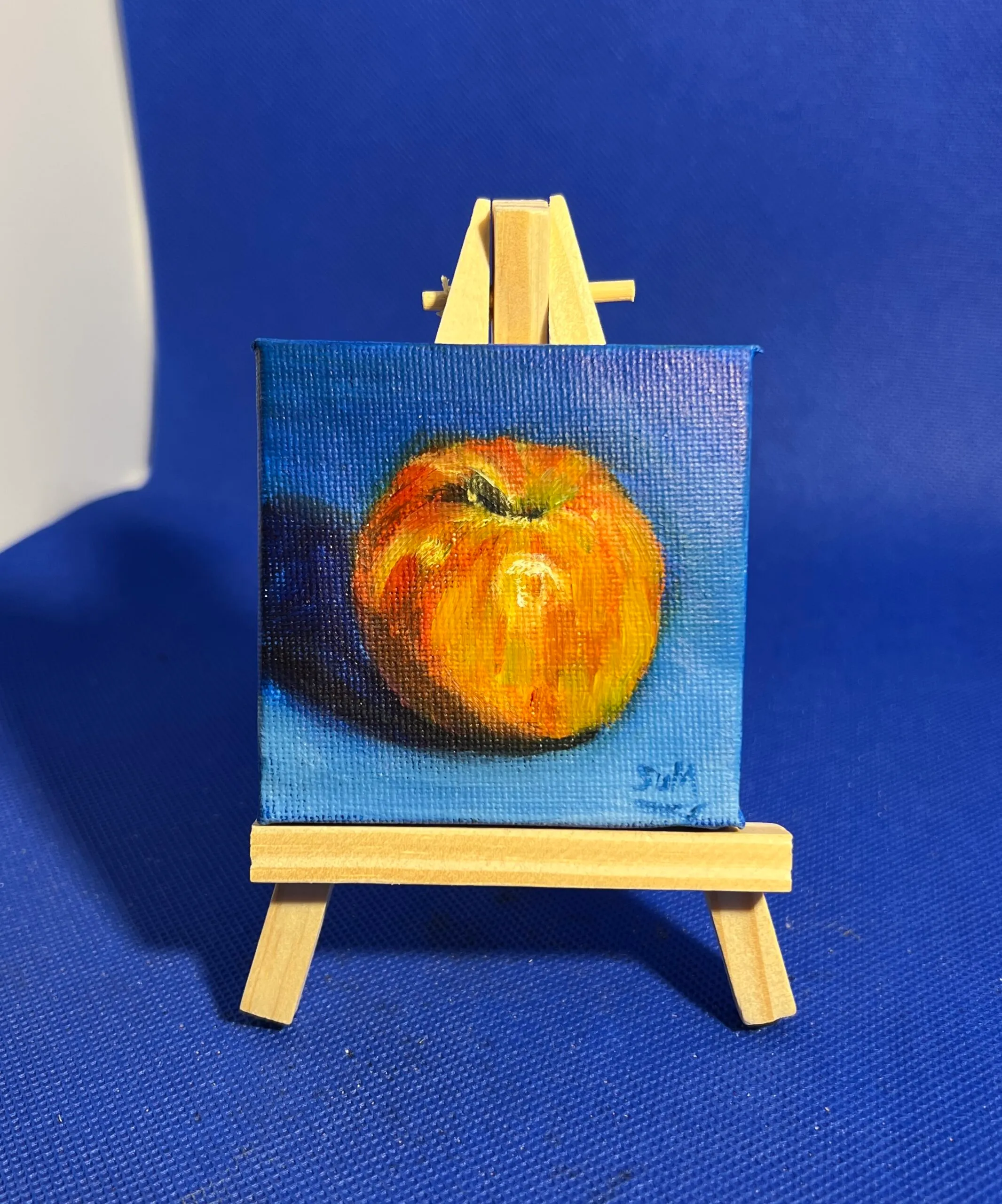 Apple — original miniature oil painting on canvas