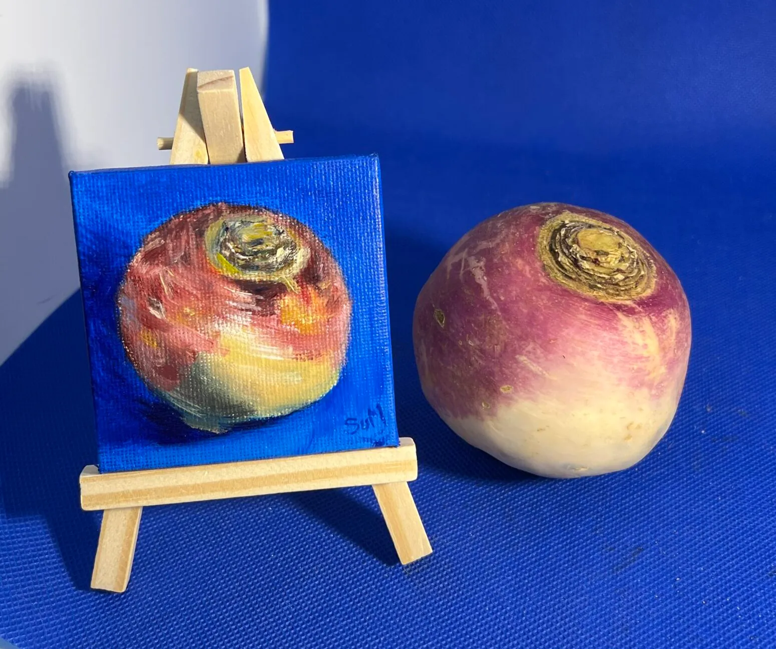 Turnip (or: A Cunning Plan…) — original miniature oil painting on canvas
