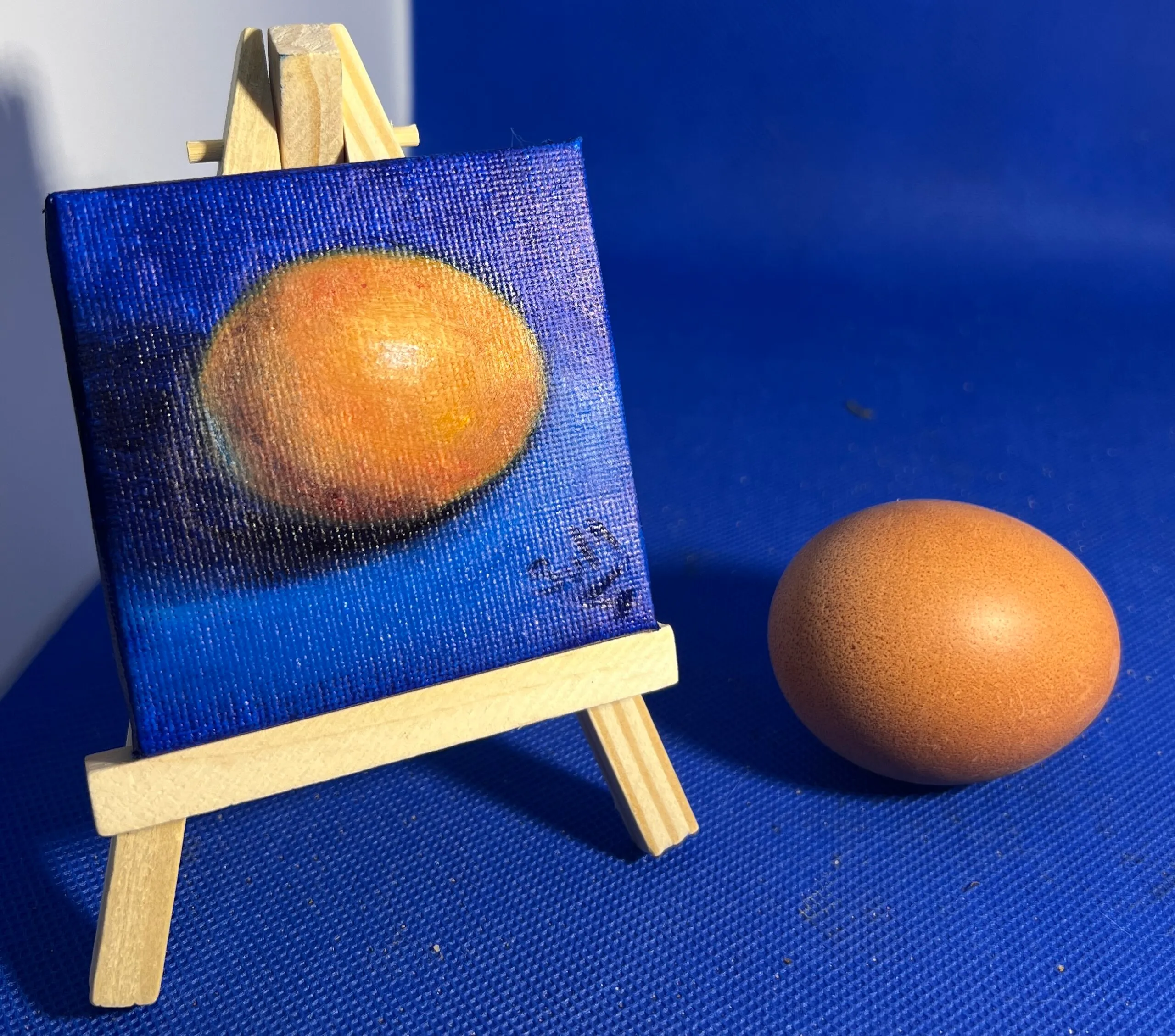 Egg — original miniature oil painting on canvas