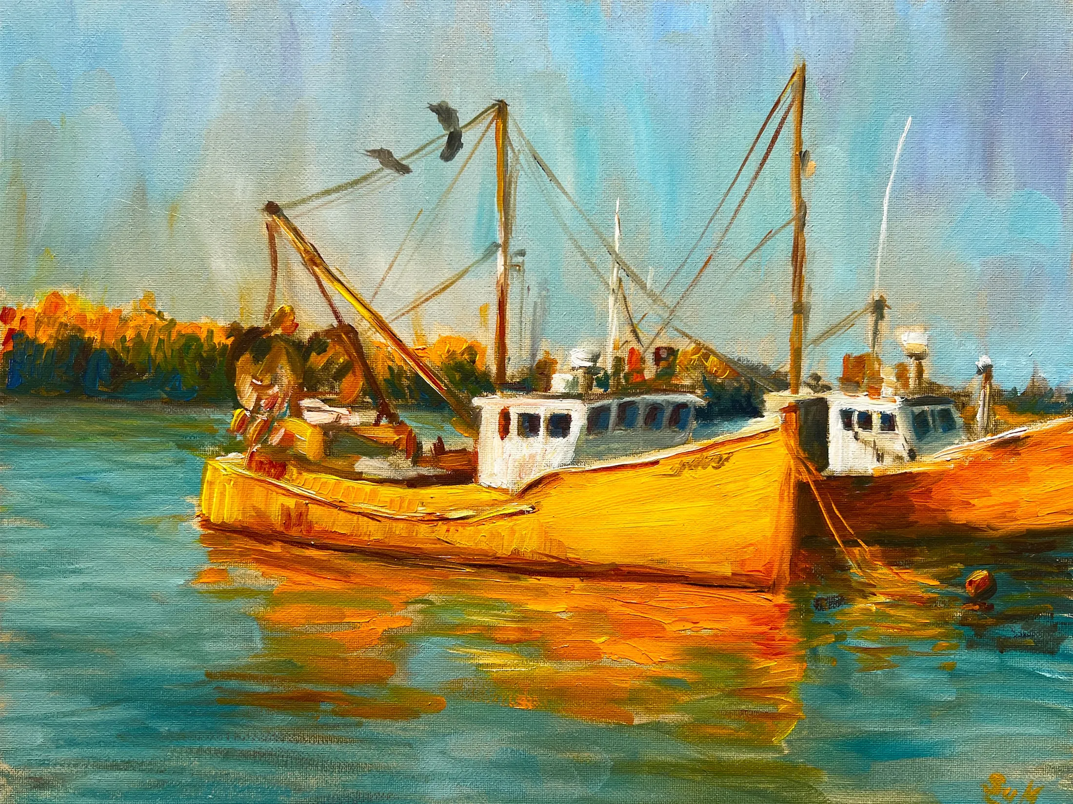 Les Bateaux — art print of boats on the water