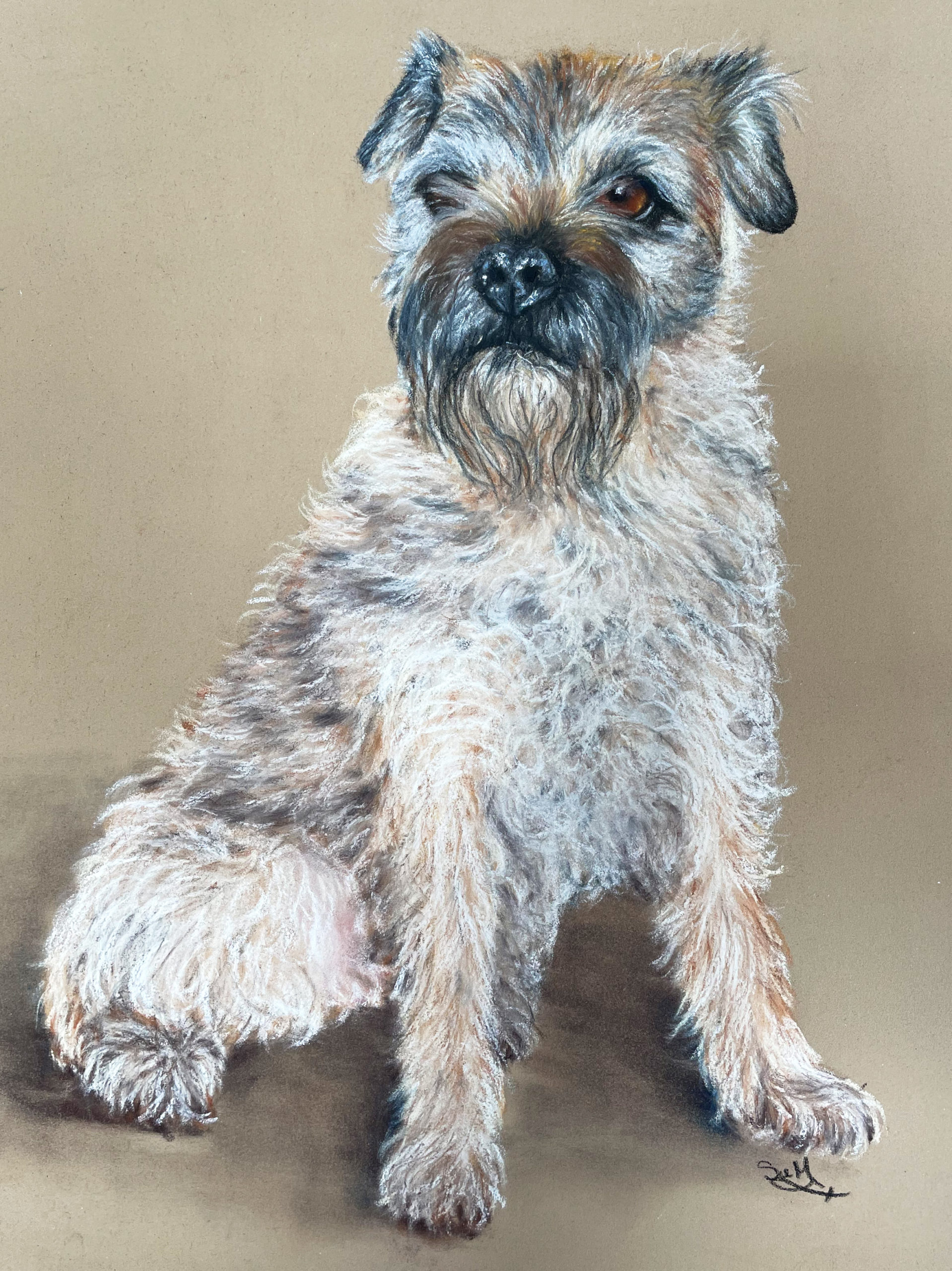 Terrier pastel commission painting