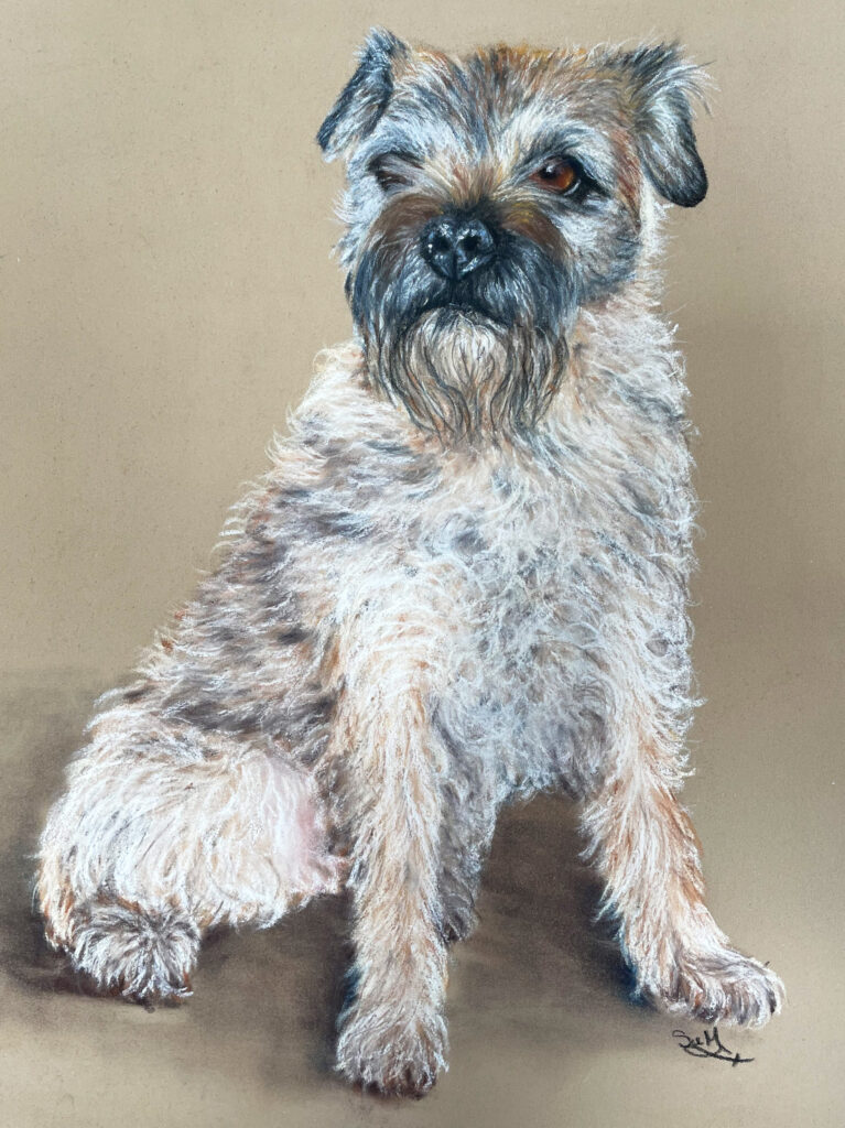 Terrier pastel commission painting