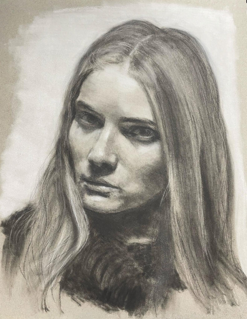 Charcoal study of a woman