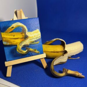 Oil painting of a banana